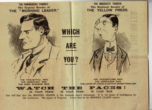 The 'Morning Leader' supported the Progressives and in late-February 1907 Kate laid this leaflet in between the pages of her diary