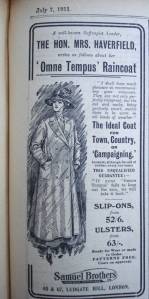 Advertisement from 'Votes for Women'