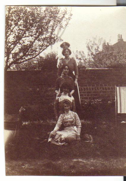 John Collins' staged photo shoot in the Misses Burkitts' garden