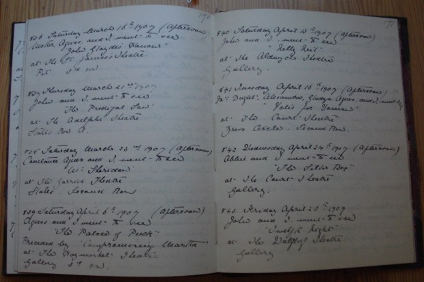 Kate kept a separate record of all the plays she saw - including Elizabeth Robins' 'Votes for Women!'