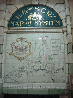 Plaque showing map of L B & S C Railway system at Victoria Station