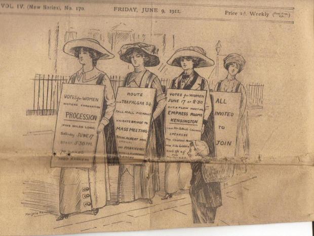 Front page of 9 June 1911 issue of 'Votes for Women'