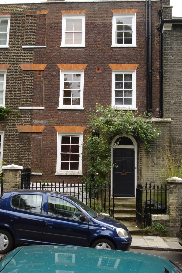 32 Well Walk, Hampstead. 'Vanishing for the Vote' reveals something of the domestic argument that went on behind this front door on Census night between Jane Brailsford and her husband, Henry.