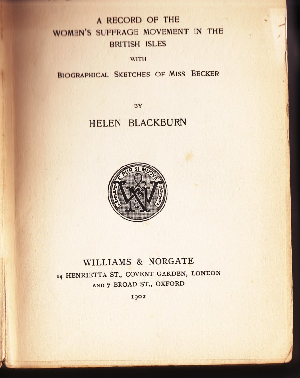 Helen Blackburn, Women's Suffrage, 1902