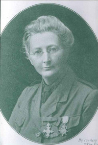 Florence Stoney, wearing the decorations she received for her service during the First World War