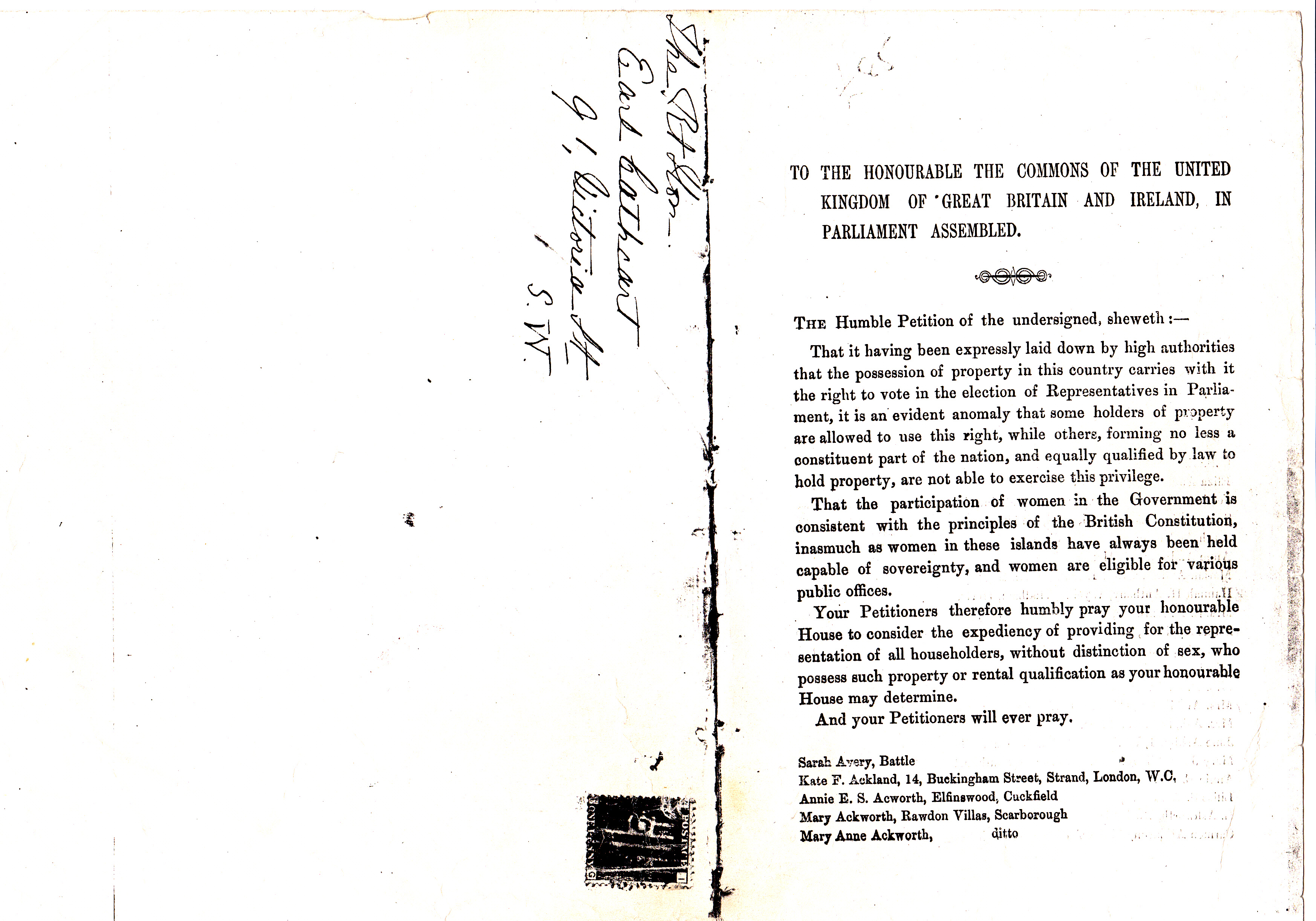 This is the petition exhibited in 'Endless Endeavours'.