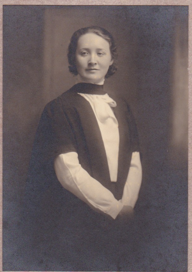 My mother in her University of St Andrews graduation gown