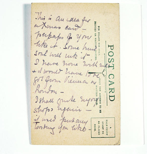 Emily Harding Andrews' comments on the reverse of her draft design (Image courtesy of VADS)