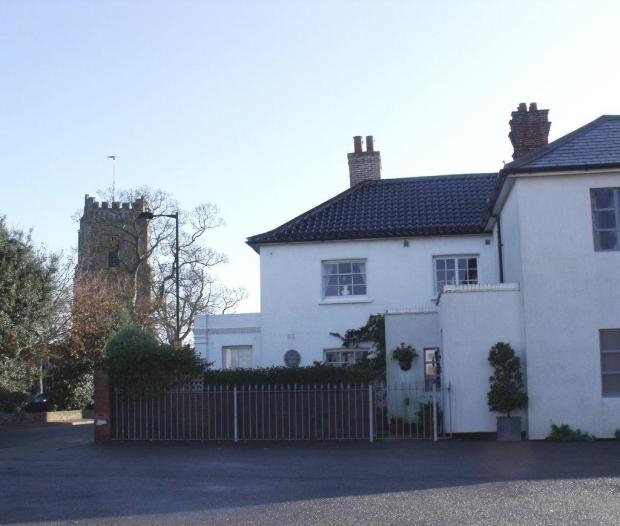 Uplands House, which carries two blue plaques - one for Elizabeth Garrett Anderson and the other for Millicent Fawcett. One plaque can just be glimpsed in the photo
