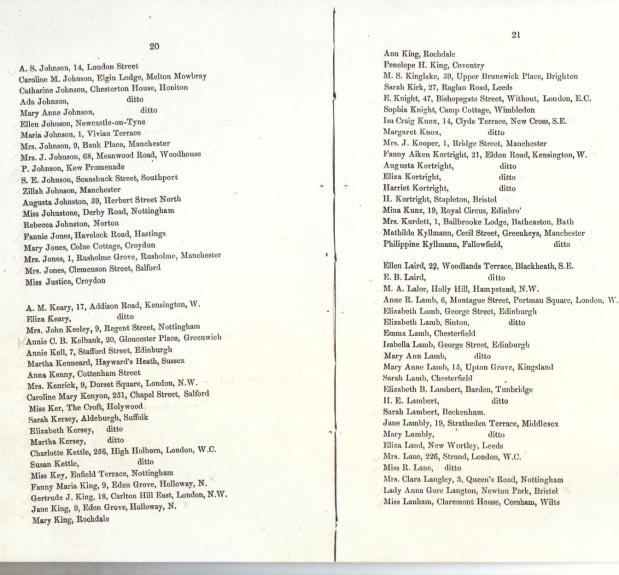 Two sample pages from the Petition